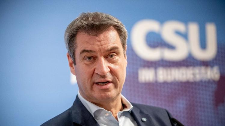 Markus Söder nach der Sitzung der CSU- Landesgruppe im neugewählten Bundestag.
