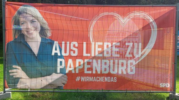 Auf Emotionalität und Persönlichkeit setzte ein Beratungsbüro aus Berlin bei der Gestaltung der Banner und Plakate während des Wahlkampfs von Vanessa Gattung um das Bürgermeisteramt der Stadt Papenburg.