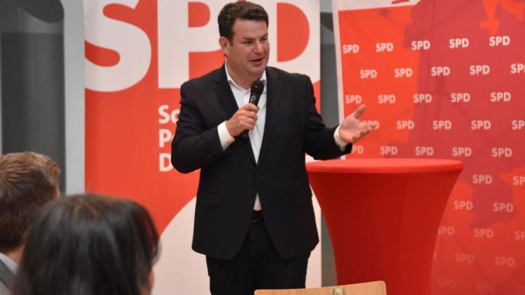 Bundesarbeitsminister Hubertus Heil war am Montag im Commedia zu Gast, um kurz vor der Bundestagswahl noch einmal für die SPD zu werben.