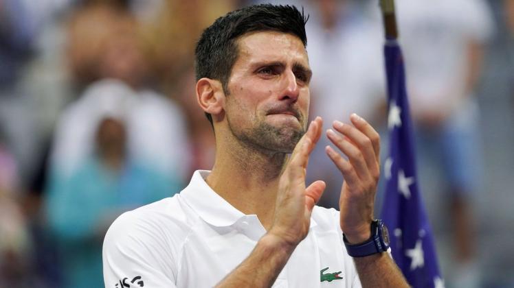 In Tränen aufgelöst: Novak Djokovic nach seiner Finalniederlage in New York.