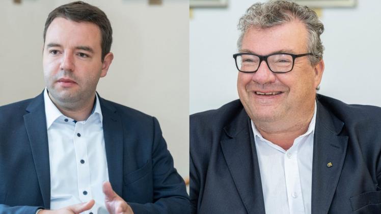 Sie standen bei der Bürgermeisterwahl in Hasbergen im Fokus: Adrian Schäfer (links) und Holger Elixmann.