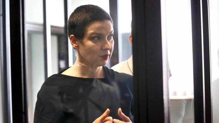 Maria Kolesnikova während einer Gerichtsverhandlung in Minsk.
