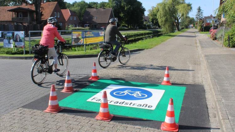 Seit wenigen Tagen eine Fahrradstraße: die "Wiek links" in Papenburg.