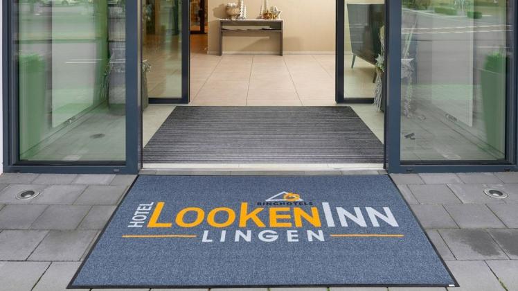 Ein Beispiel für eine Textilmatte der Emco Group, wie sie nun in Gräfenhainichen produziert wird, kommt aus dem Hotel Looken Inn in Lingen.