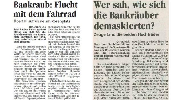 bankraubserie in nrw flucht mit fahrrad