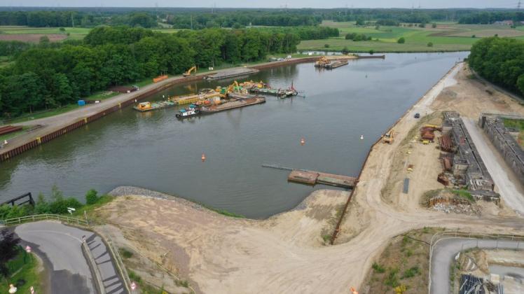 Die neue Schleuse Gleesen am Dortmund-Ems-Kanal soll 2023 in Betrieb gehen.