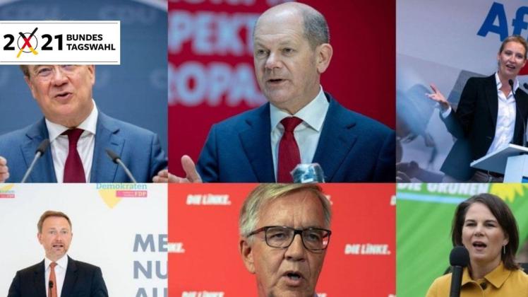 Die Spitzenkandidaten der Parteien für die Bundestagswahl.