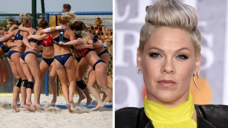 Weil sie keinen knappen Bikini tragen wollten, wurden norwegische Beachhandballerinnen mit einer Geldstrafe belegt. Sängerin Pink bat jetzt Unterstützung an.