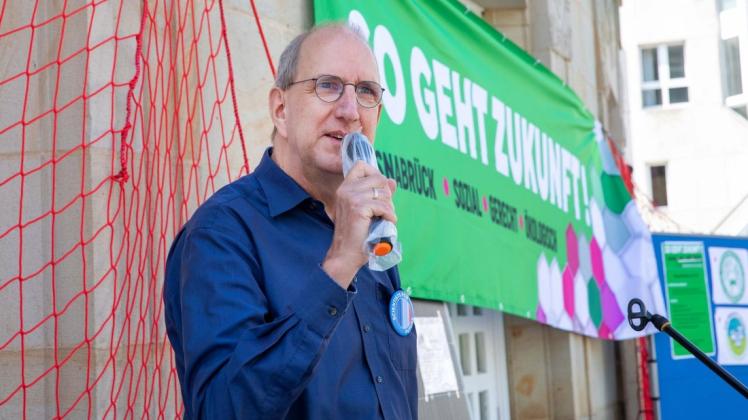 Zur Eröffnung der Aktionswoche "So geht Zukunft!" sprach Prof. Dr. Markus Große Ophoff vom Zentrum für Umweltkommunikation bei der Deutschen Stiftung Umwelt.