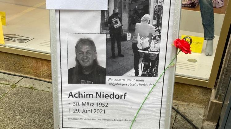 Ende Juni starb der "Abseits"-Verkäufer Achim Niedorf.