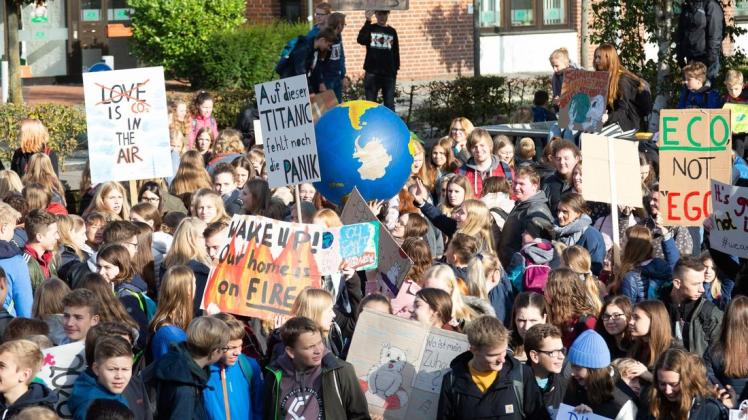 Hunderte Schüler protestierten im September 2019 unter dem Mottto "Fridays for Future" in Lingen für mehr Klimaschutz. Die Stadt möchte für ihren Bereich dazu jetzt ein Konzept entwickeln.