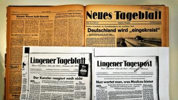 Am 23. April 1946 erschien erstmals die Osnabrücker Rundschau in einer Lokalausgabe "Lingen": Geburtsstunde der Zeitung, die ab 1951 Lingener Tagespost hieß. Zuvor hieß sie auch "Neues Tageblatt. Lingener Ausgabe" und "Lingener Tagespost. Neue Tagespost - Echo der Welt - Stimme der Heimat".