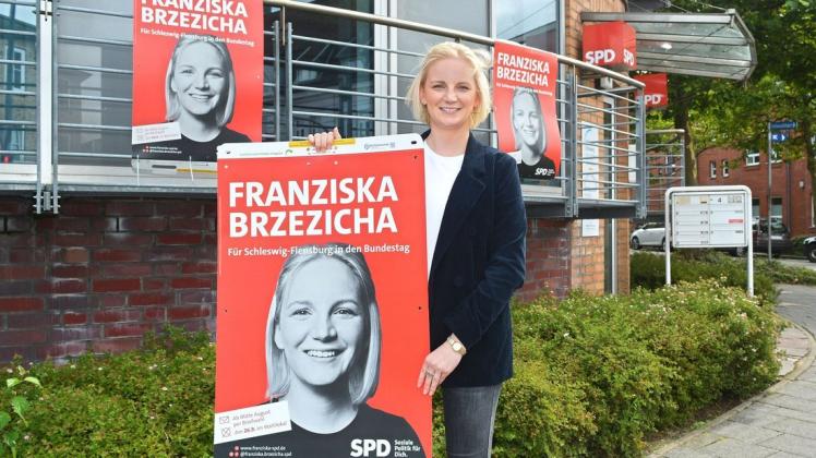 Franziska Brzezicha bewirbt sich für die SPD um das Direktmandat im Wahlkreis 1 Flensburg-Schleswig bei der Bundestagswahl 2021 im September.