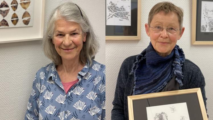 Das Orthopädische Fachklinik in Stenum hat eine neue Kunstausstellung mit Werken von Inge Koepsell (links) und Jutta Gebler für die Patienten und deren Angehörige installiert.