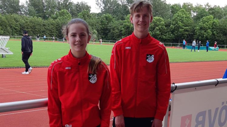 Gut lachen haben Alina Hülsmann und Mika Pikutzki nach vielversprechendem Saisonstart in der Leichtathletik.