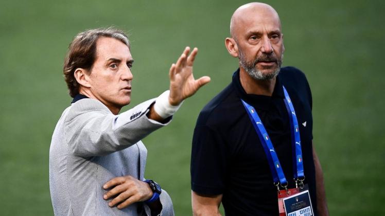Das italienische Dreamteam: Nationaltrainer Roberto Mancini und Delegationschef Gianluca Vialli.