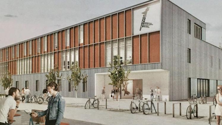Bis zum Jahr 2026 soll der Neubau auf dem Campus der Hochschule Wismar fertig sein.
