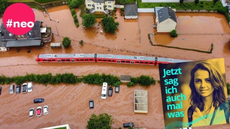 Die Folge des Klimawandels: Kordel in Rheinland-Pfalz ist vom Hochwasser der Kyll überflutet.