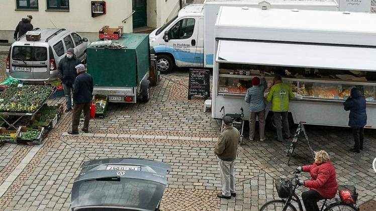 Blick auf den ersten Pritzwalker Markt nach der Übernahme durch die Stadt.