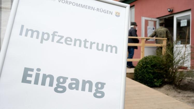 Impfzentrum im Landkreis Vorpommern-Rügen in Stralsund.