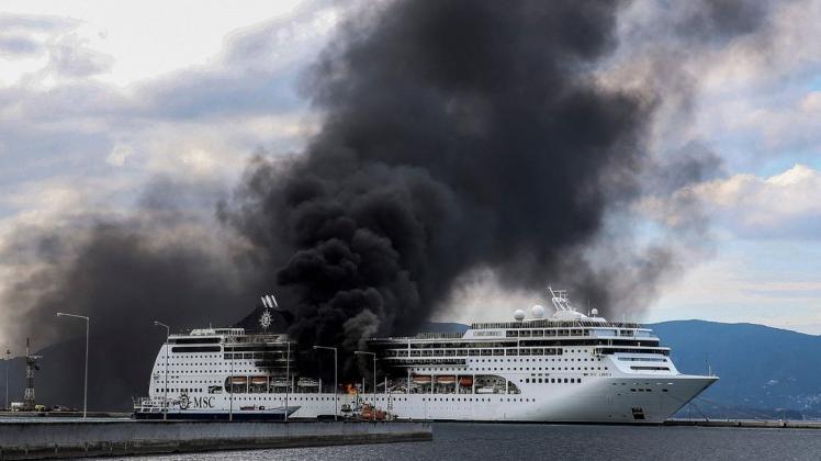 Feuer auf dem Kreuzfahrtschiff MSC Lirica.