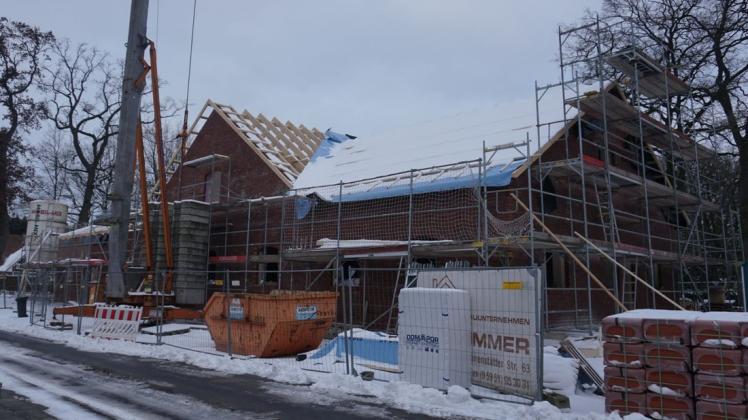 In Bockholte entsteht zurzeit ein neues Dorfgemeinschaftshaus. Im Sommer sollen die Arbeiten abgeschlossen sein.