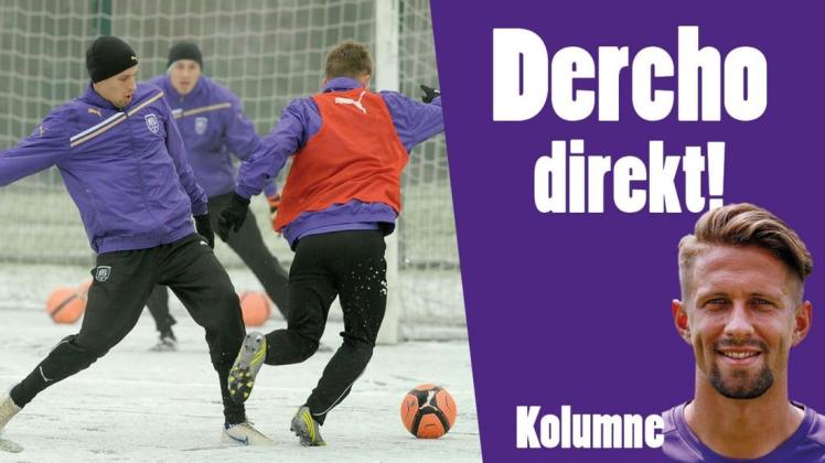 Training im Schnee:  Alexander Dercho (links) hat daran keine schönen Erinnerungen.