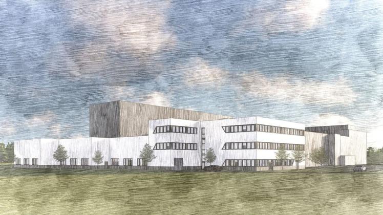 So soll das neue Medac-Verpackungszentrum in Tornesch-Oha aussehen, wenn es fertiggestellt ist.