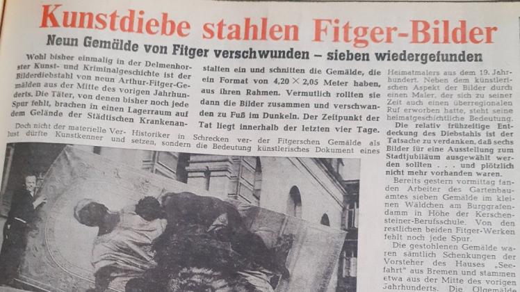 Spektakulärer Kunstraub: Am 24. Februar 1971 informierte das dk seine Leser über den Diebstahl von neun großformatigen Arthur-Fitger-Gemälden.