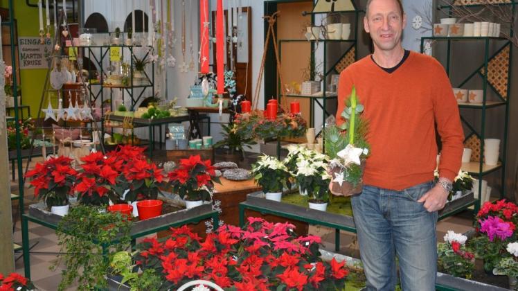 Noch läuft das Adventsgeschäft, aber am 31. Dezember wird Martin Kruse  die Schlüssel zu seinem Blumengeschäft zum letzten Mal umdrehen.