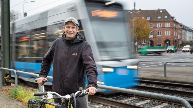 Der neue kommissarische Leiter des Rostocker Amtes für Mobilität, Stefan Krause, bestreitet seinen Arbeitsweg so oft wie möglich mit dem Fahrrad.