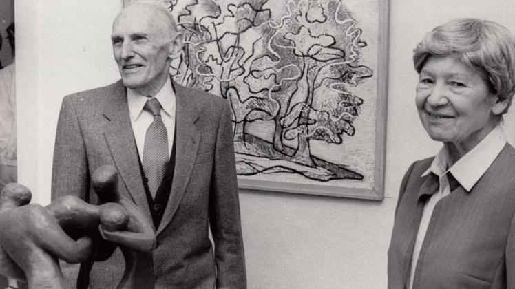 Das Künstlerehepaar Johannes und Marianne Mangels stellte 1985 im Haus Coburg Werke aus.