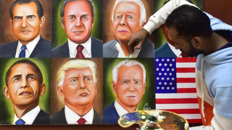 Für den indischen Künstler steht fest, dass Joe Biden der 46. Präsident der Vereinigten Staaten wird.
