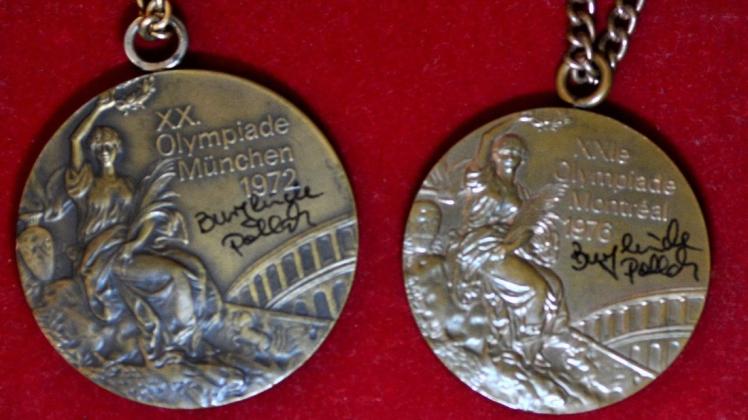 Unter anderem zwei Bronzemedaillen von den Olympischen Spielen 1972 in München und 1976 in Montreal, die die für die DDR gestartete Burglinde Pollak im Fünfkampf gewann, bereichern seit kurzem das Delmenhorster Sportlermuseum, das Frank Scheffka privat betreibt.