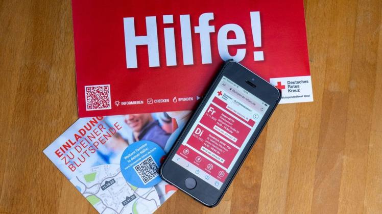 Mit Karten, App und Telefon: Das DRK wirbt um Blutspenden.