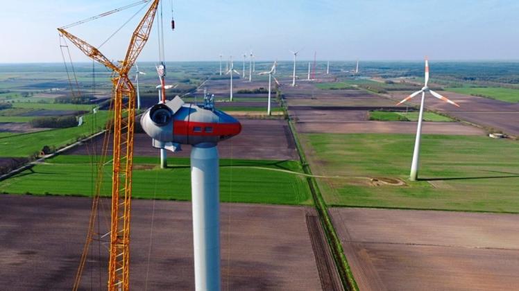 Blick aus der Vogelperspektive auf den Windpark "Börger-Ohe 2".
