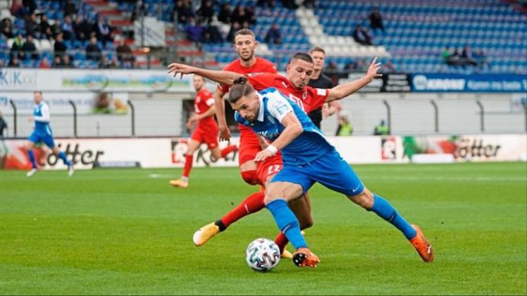 Valdet Rama (SV Meppen) und Marcel Gottschling (Viktoria Köln)