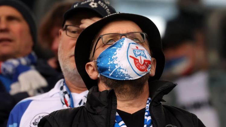Für die Hansa-Fans gilt auch im Spiel gegen Viktoria Köln eine Maskenpflicht.