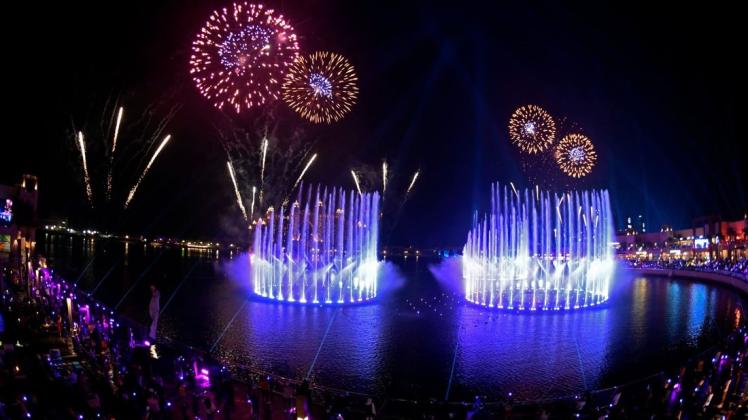 So groß wie ein See: Der neue Palmenbrunnen in Dubai.