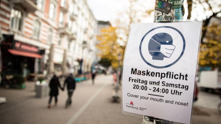 In einigen Teilen der Hamburger Innenstadt herrscht bereits Maskenpflicht. Die Hansestadt ist aktuell eines von  vielen innerdeutschen Risikogebieten.