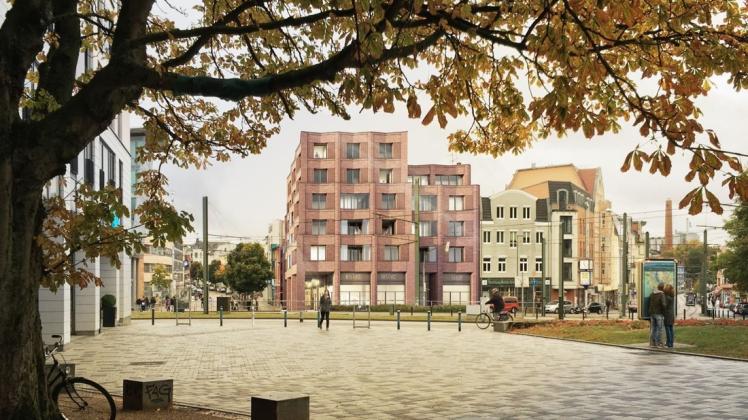 23 neue Wohnungen baut die WG Warnow ab 2021 am Schröderplatz gegenüber des Hauptsitzes der Ospa.