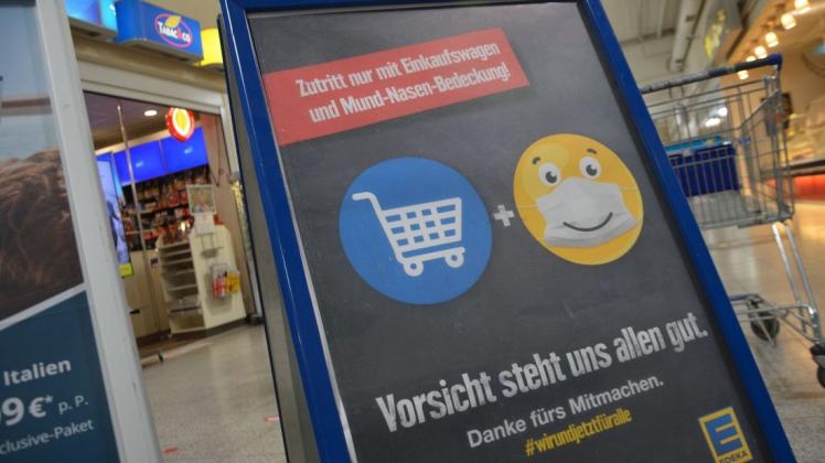 Die Hygieneregeln in Supermärkten gelten auch in Melle seit mehreren Monaten. Die Hygieneregeln in Supermärkten gelten auch in Melle seit mehreren Monaten.
