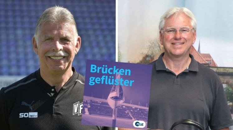 VfL-Torwarttrainer Rolf Meyer (links) und Heiko Flottmann, Nachwuchsmanager des SV Werder, trafen im Podcaststudio aufeinander.