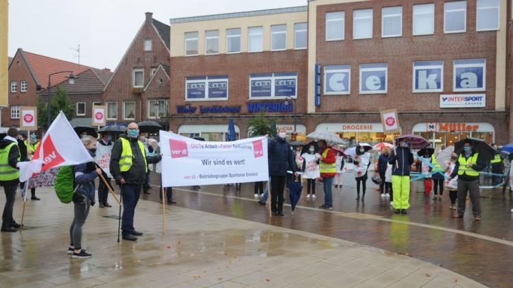 Am Donnerstag demonstrierten die Beschäftigen in Meppen.