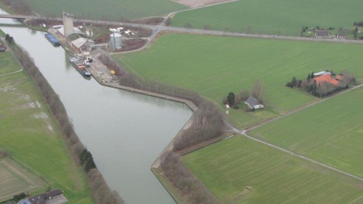 So sah das Hafengelände am Mittellandkanal in Leckermühle vor gut vier Jahren aus der Luft aus.