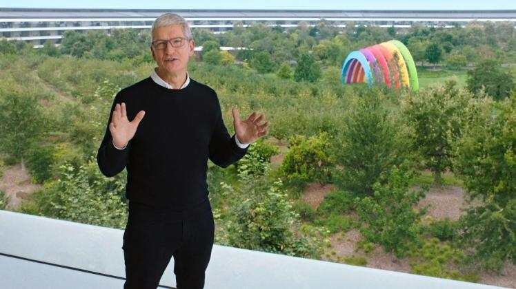 Apple Event September 2020: Apple-Chef Tim Cook im Apple-Hauptquartier in Cupertino.