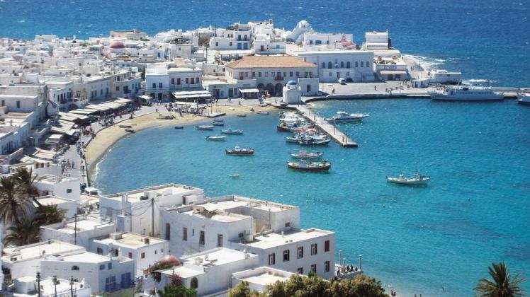 Die griechische Insel Mykonos und bei deutschen Touristen sehr beliebt.