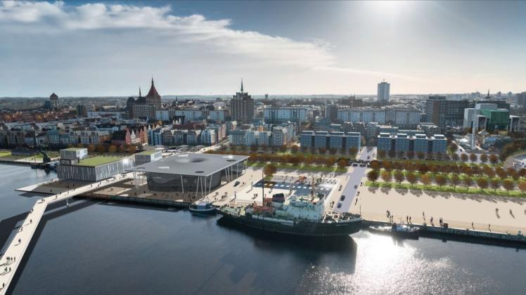 Für die Bundesgartenschau 2025 soll nicht nur der Stadthafen umgestaltet werden. Zudem aus dem derzeitige Industriegebiet im Osthafen das Warnow-Quartier entwickelt werden.