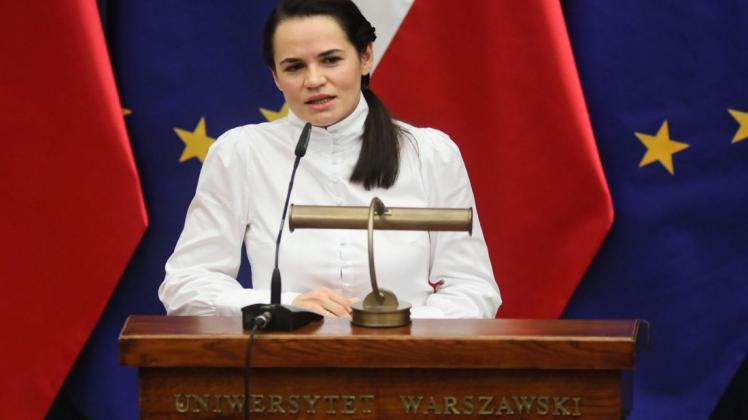 Oppositionsführer Swetlana Tichanowskaja unterstützt die Proteste gegen Staatschef Alexander Lukaschenko protestieren.