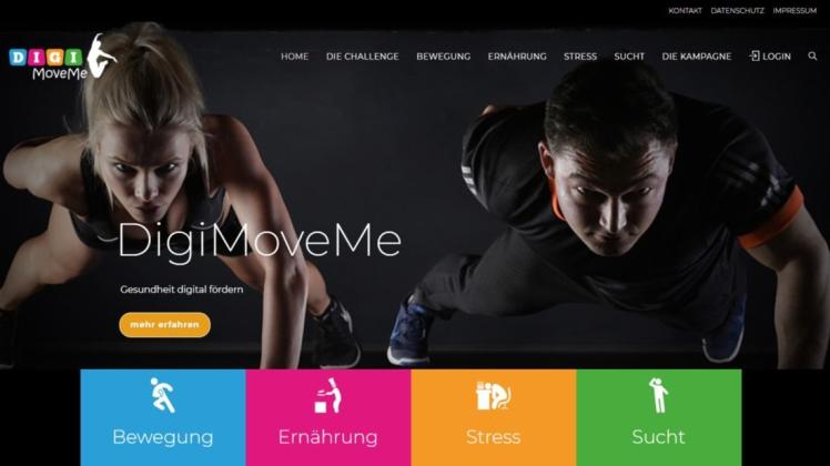 Screenshot der Onlineplattform "DigiMoveMe"für Gesundheit von Auszubildenden im Land.